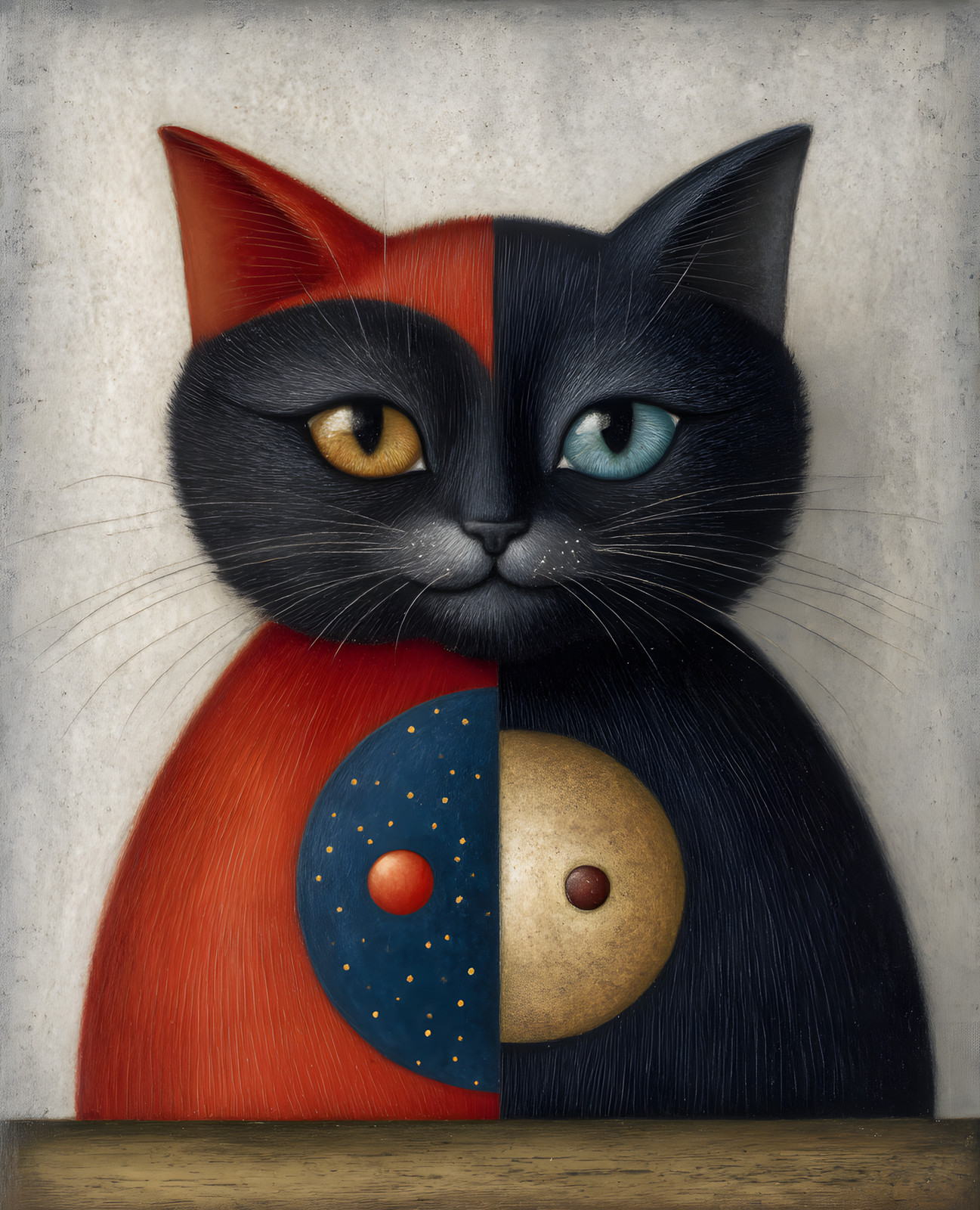 8×10 Cat With Red, White & Blue Painting On It ‘ S Face Art Print – 744538394