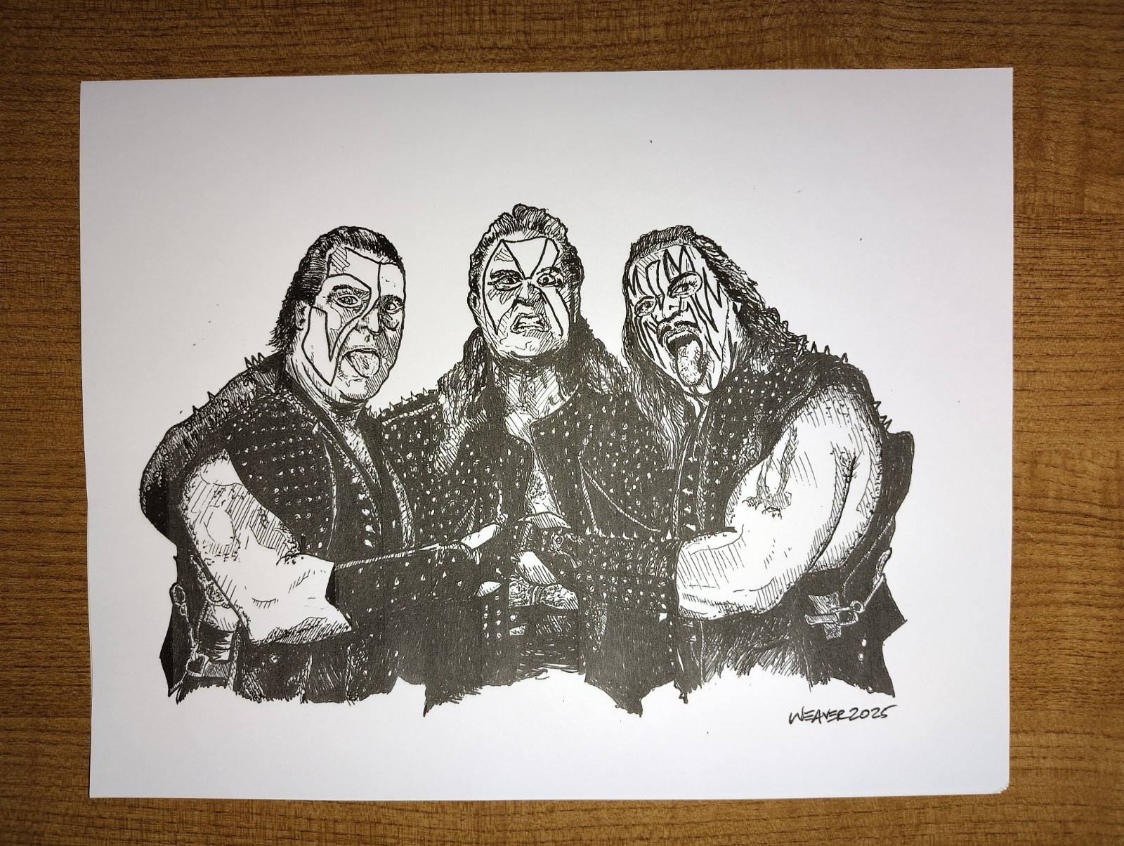 DEMOLITION wrestlers Drawing PRINT 8.5X11 AX SMASH CRUSH Darsow Eadie Adams WWF