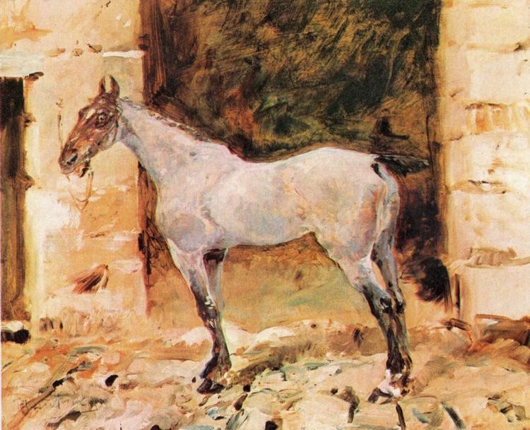 Henri Lautrec Tethered Horse 1881 17″x 22″ Archival Art Print