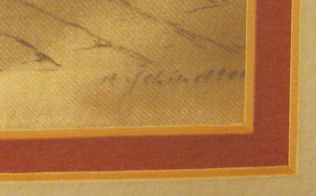Pair of Etchings on SILK from AUSTRIA Holdrichsmuhle Signed Schindler PRO FRAMED