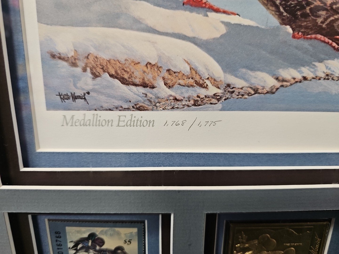 WASHINGTON 1986 KEITH WARRICK SIGNED /#’D 1,775 MEDALLION EDITION W/GOLD STAMP