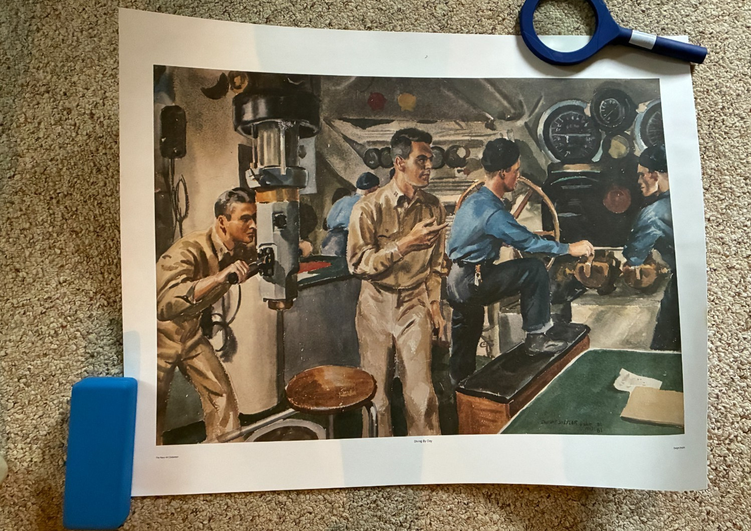 Scarce Naval Poster Art USS PROTEUS AS-19 George Gray Holy Loch Scotland 1961