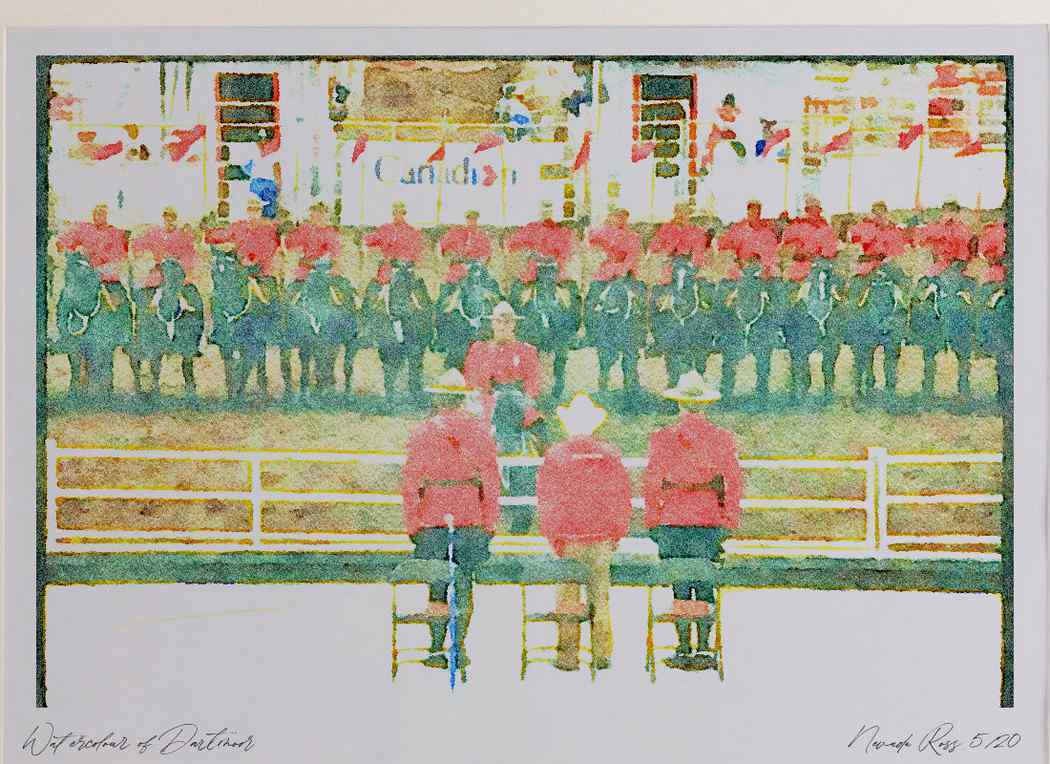Canada 230013 The RCMP Musical Ride Calgary Stampede Alberta A3 Watercolour pri
