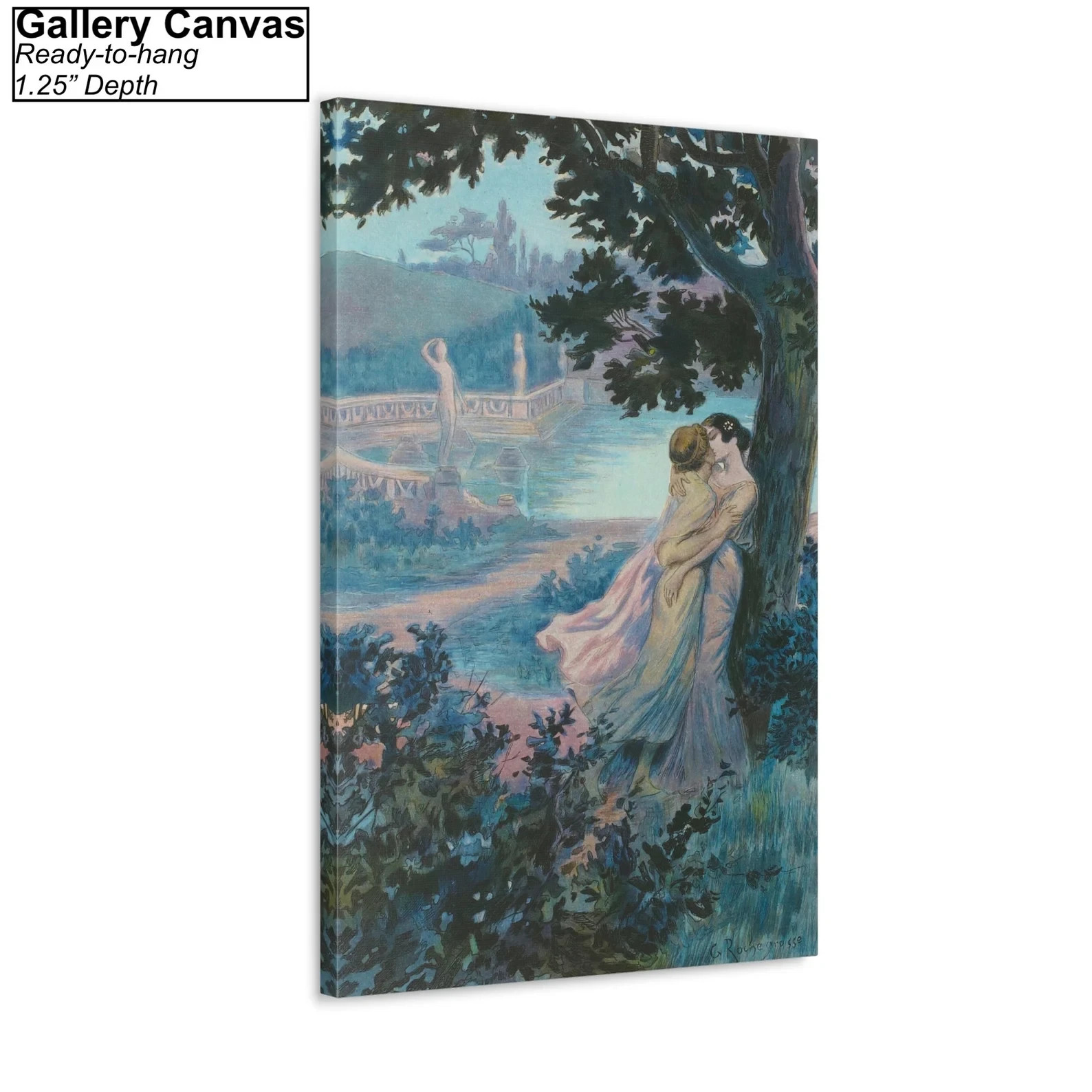Women Kissing Canvas Wall Art – Lesbian Painting Print – LGBTQ Poster