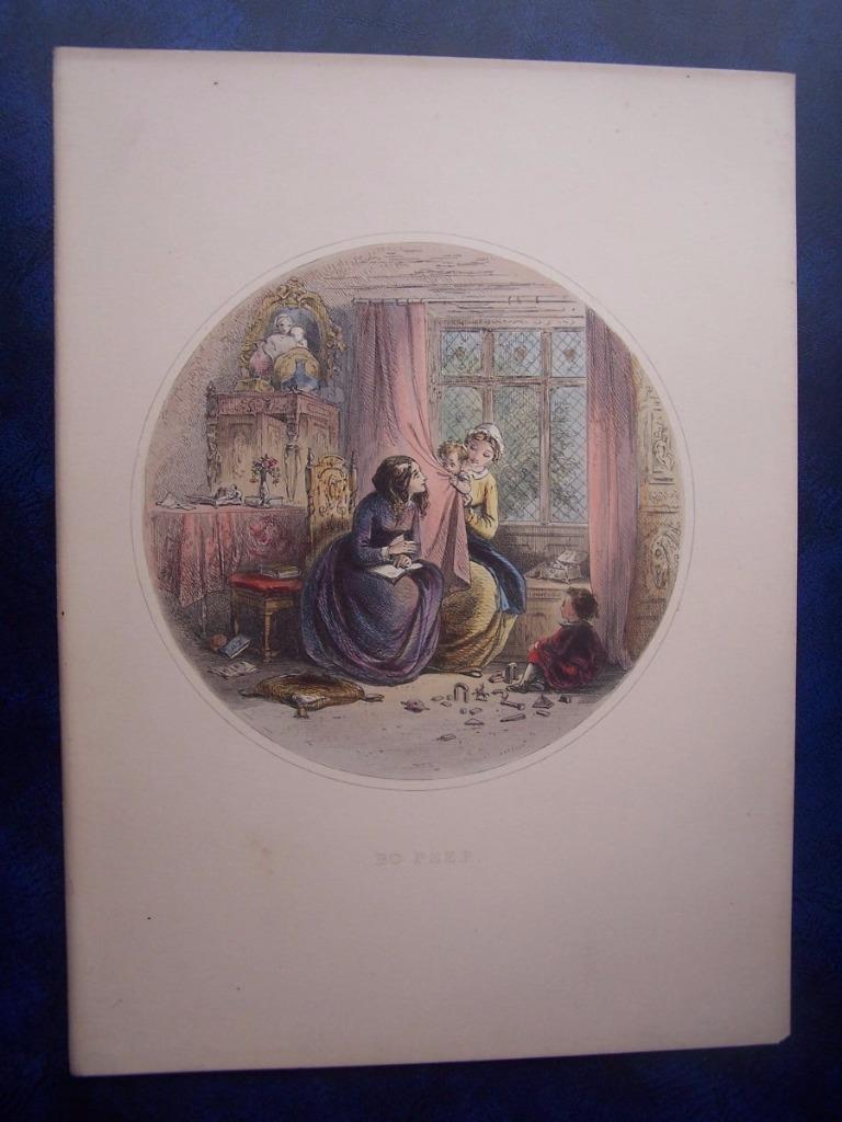 Victorian Book plate – Bo Peep – published 1851 as Home Pictures