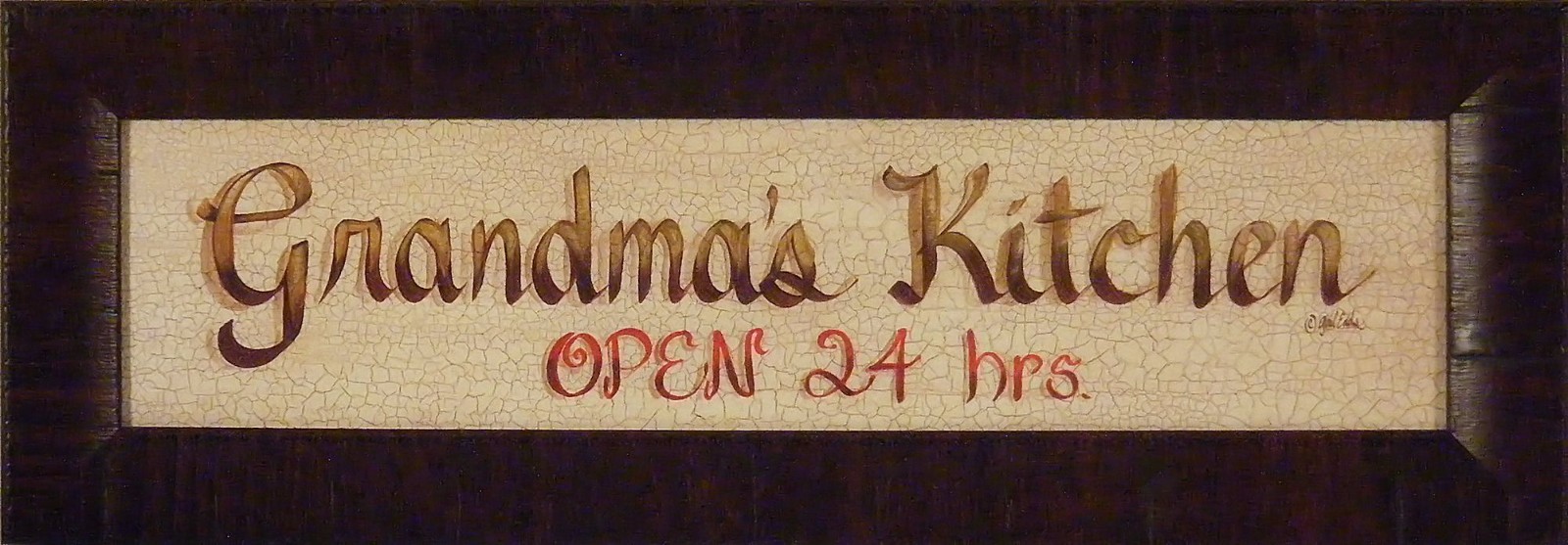 GRANDMA’S KITCHEN by Gail Eads 8×23 FRAMED WALL ART PICTURE SIGN Open 24 Hours