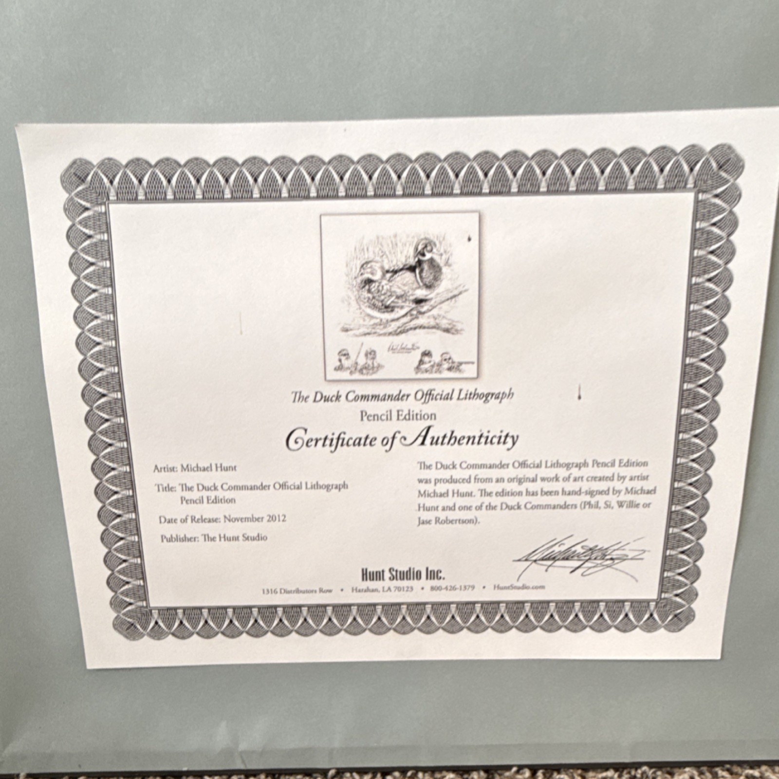 Michael Hunt Signed Limited Edition Framed Duck Commander w/ COA