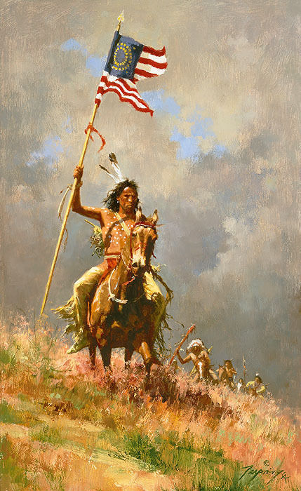 Howard Terpning CHANGE OF COMMAND Giclee Cnvs Native American Civil War #25/150