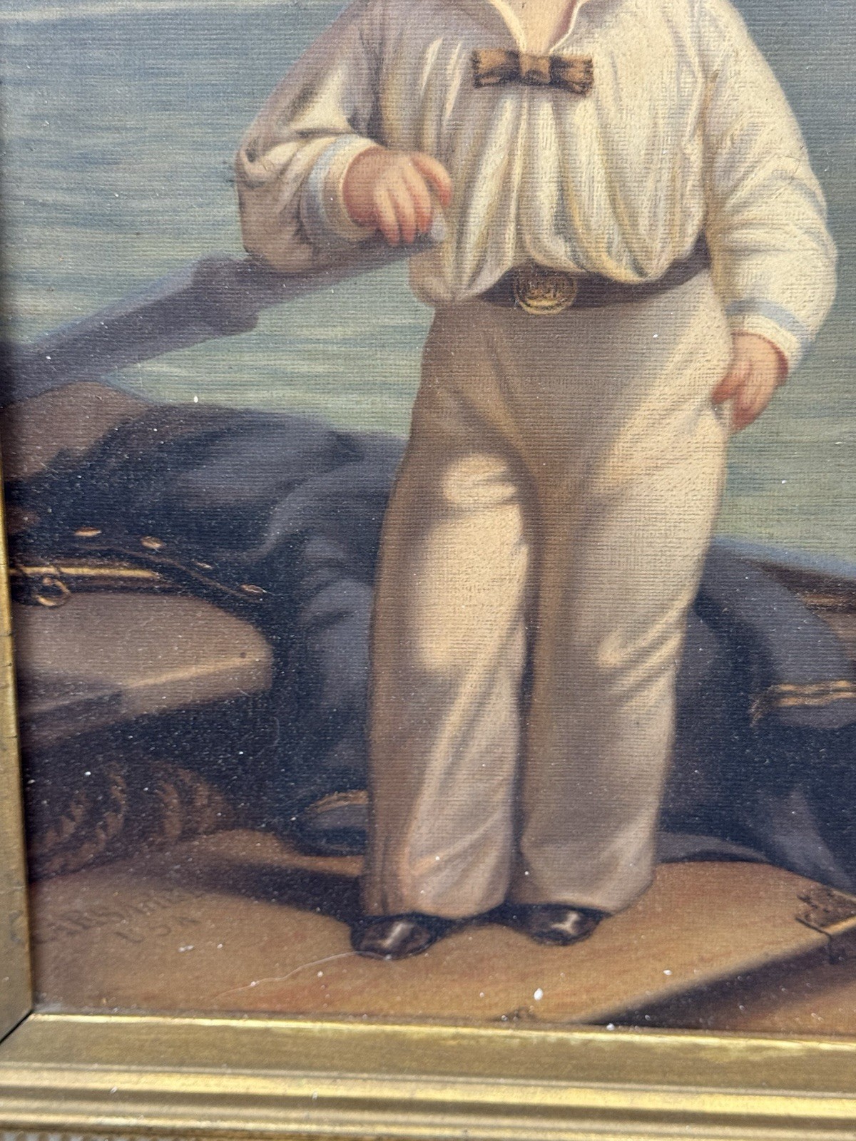 1872 Chromolithograph “The Young Commodore” Louis Prang & Co., Original LABELS