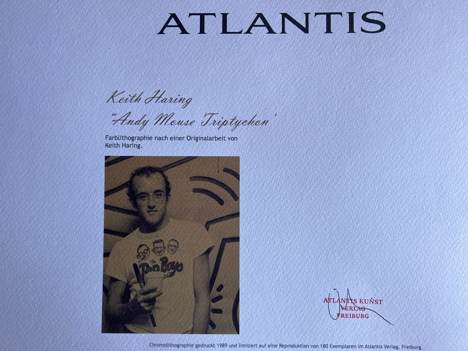 Keith Haring Lithograph From A Painting – COA Signed In Pen – Hand Numbered