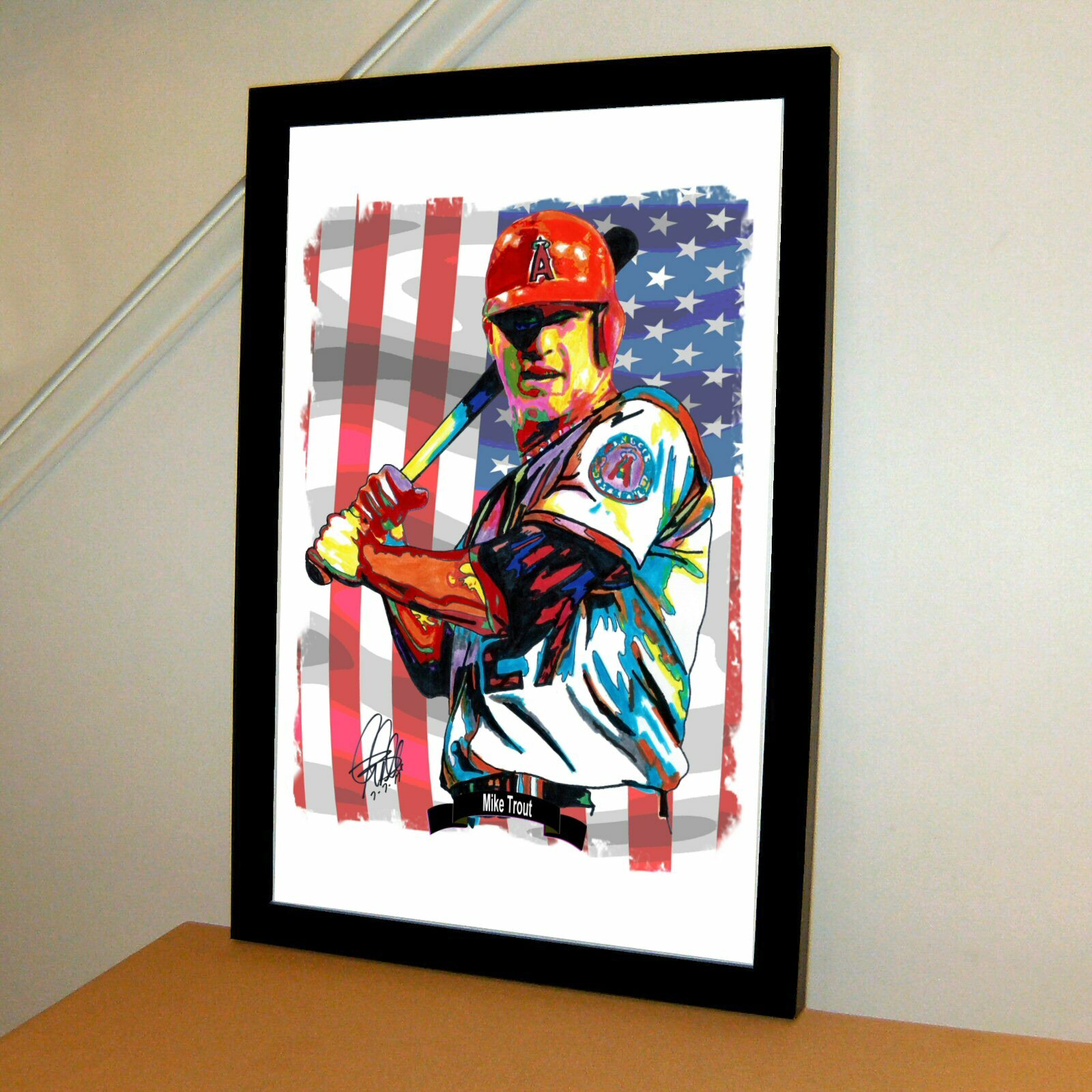 Mike Trout Los Angeles Angels Baseball MLB Poster Print Wall Art 11×17