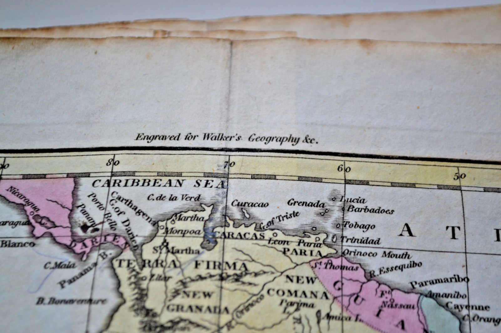 Early 19th Century Walkers Engraved Map Print – South America – #JS