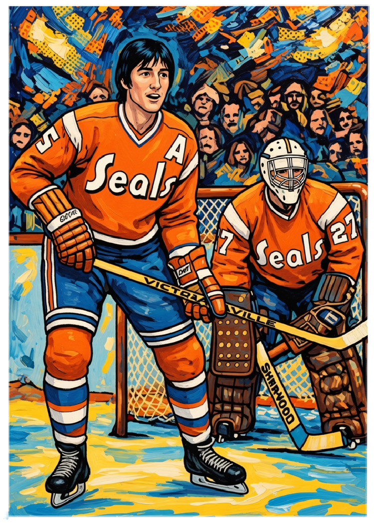 GILLES MELOCHE & JIM NEILSEN * Seals * HOCKEY * Illustrated Art Card * ATC ACEO