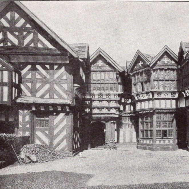 Tudor Houses Speke Hall Moreton Hall Cheshire England 1910 Antique Print