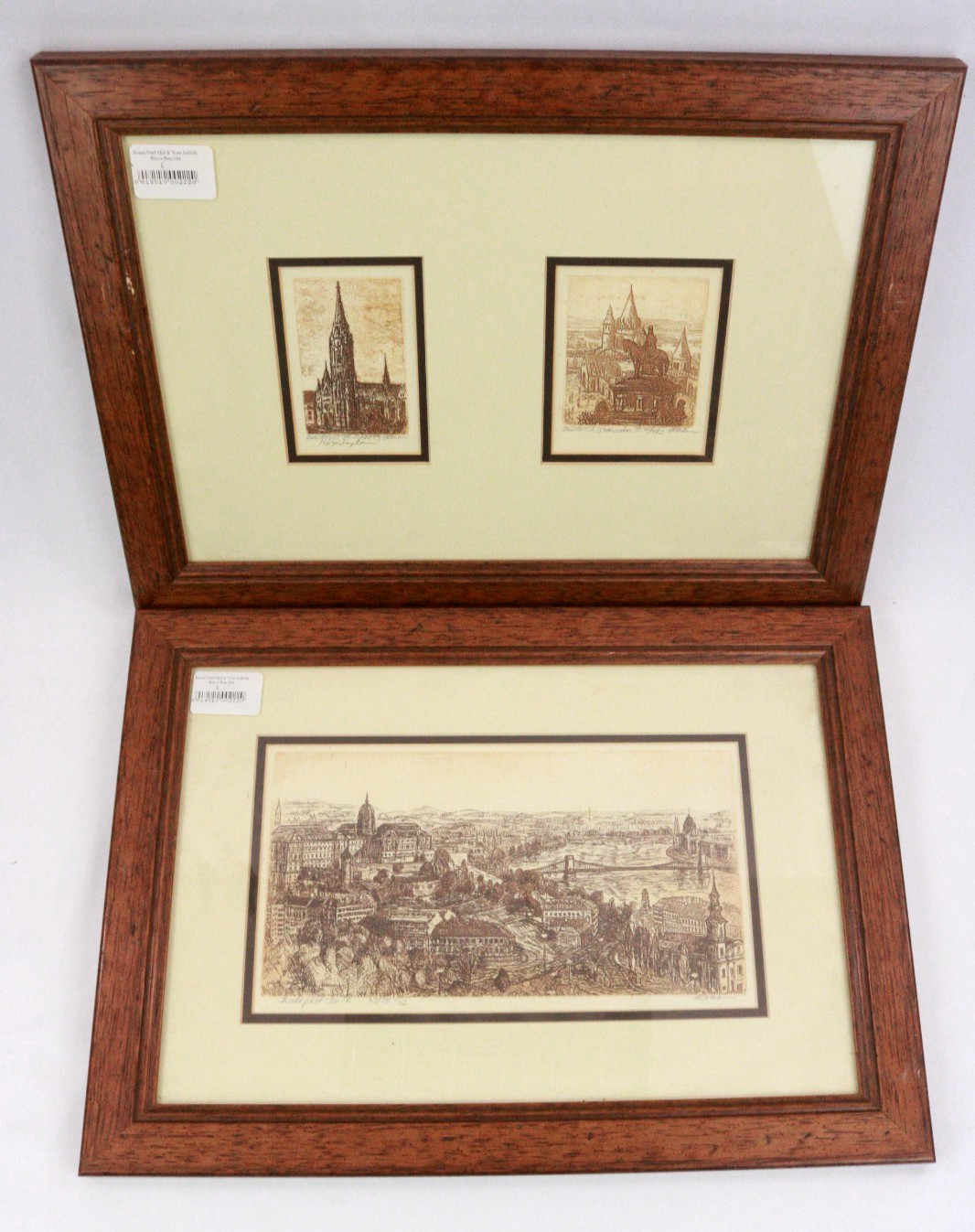 Pair of Budapest Framed Prints Wooden Frames 41cm x 30cm