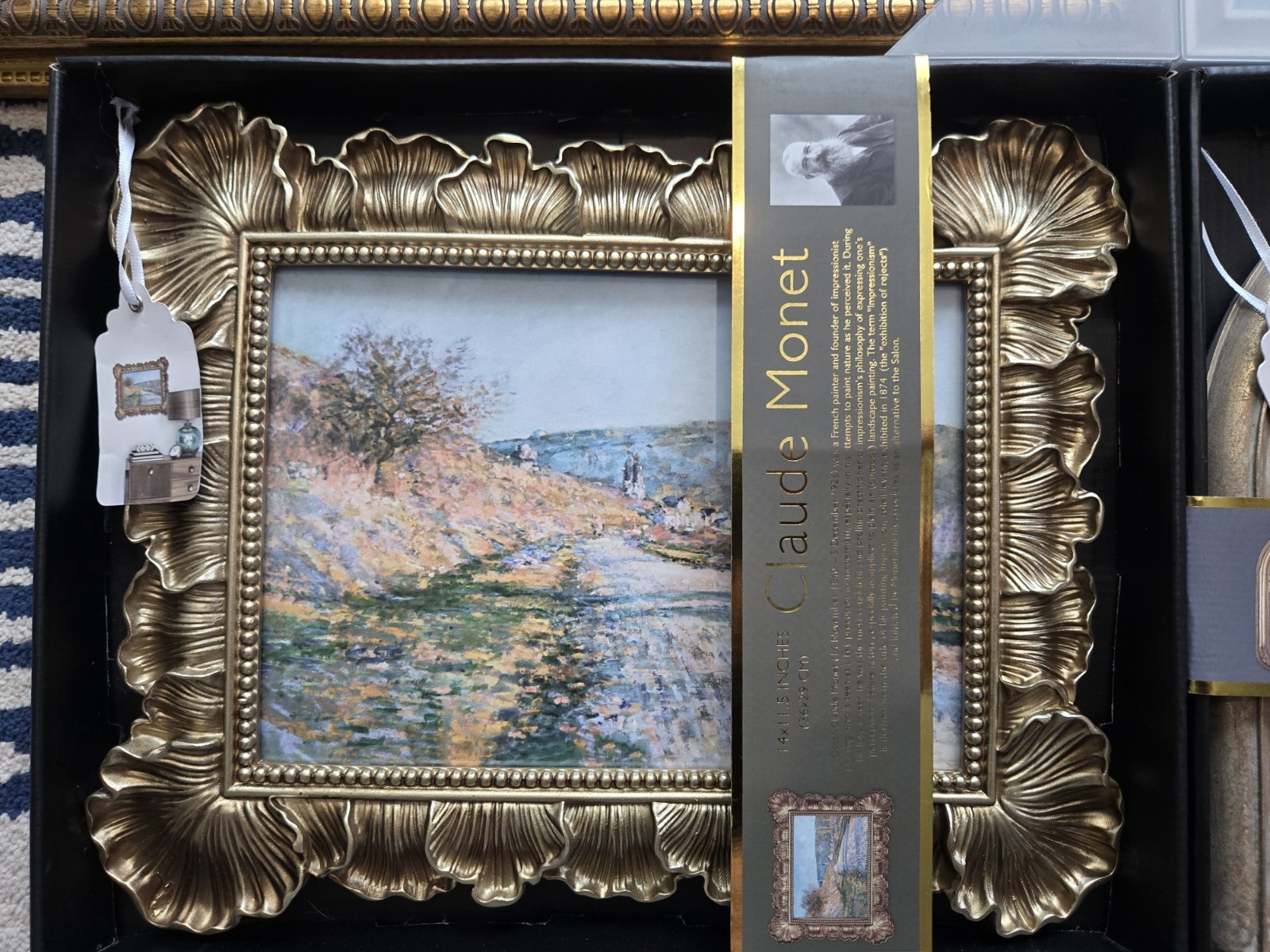 TikTok Viral Claude Monet Framed Print 4 Pack Garden Scene Impressionist New