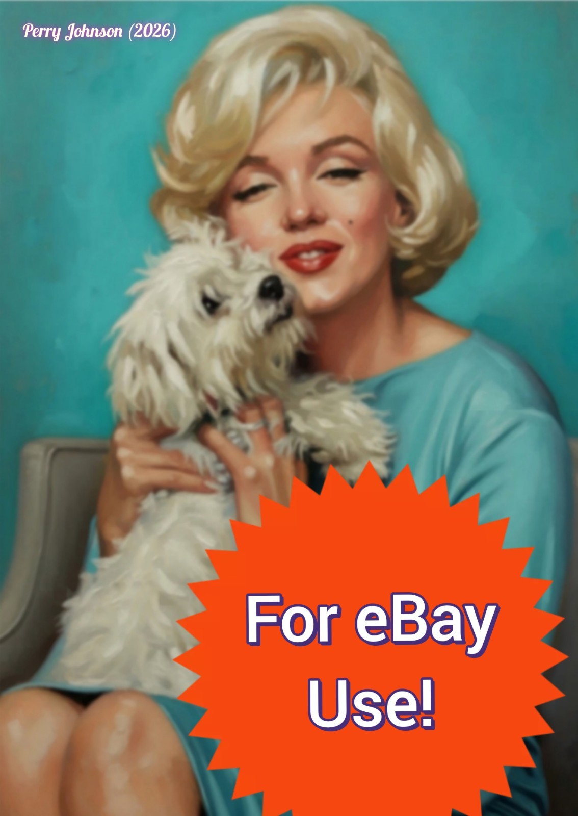 OAK Pop Art Marilyn Monroe 1962 Something’s Got to Give With Her Dog Maf 4 X6