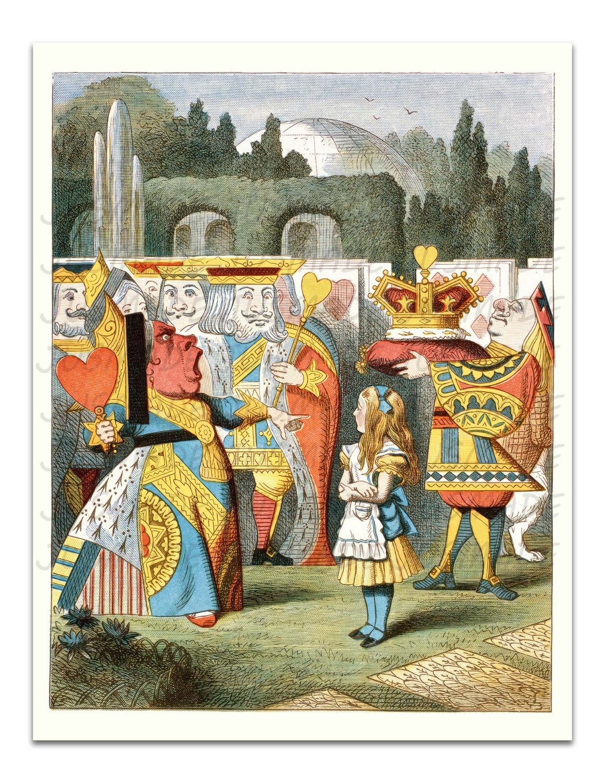 Queen of Hearts ILLUSTRATION FROM THE NURSERY 1890 Vintage POSTER Reprint