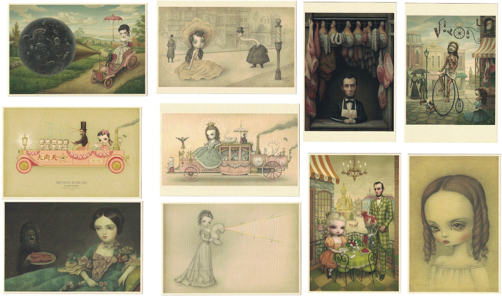 Large Mark Ryden lot of 10 official prints Porterhouse Micro portfolio Gay 90’s