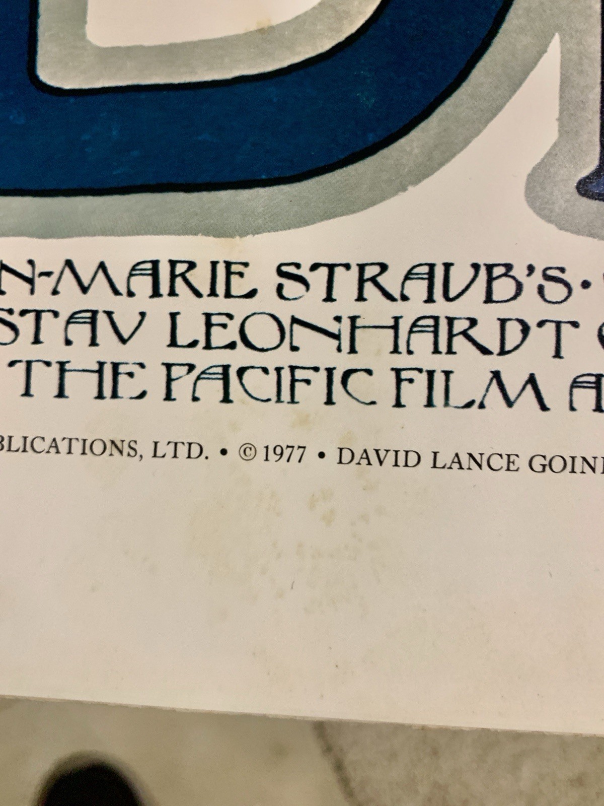 True 1977 2nd Edition David Lance Goines Bach Portal Pub. Poster 28×20 Unframed