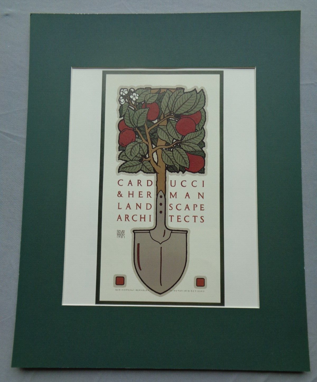 David Lance Goines Carducci Herman Landscape Architects Poster Matted