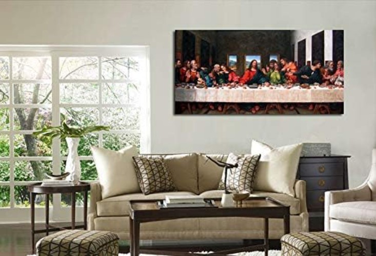 the Last Supper by by Leonardo Davinci- 20″ x 40″ Long Classic Painting Print…