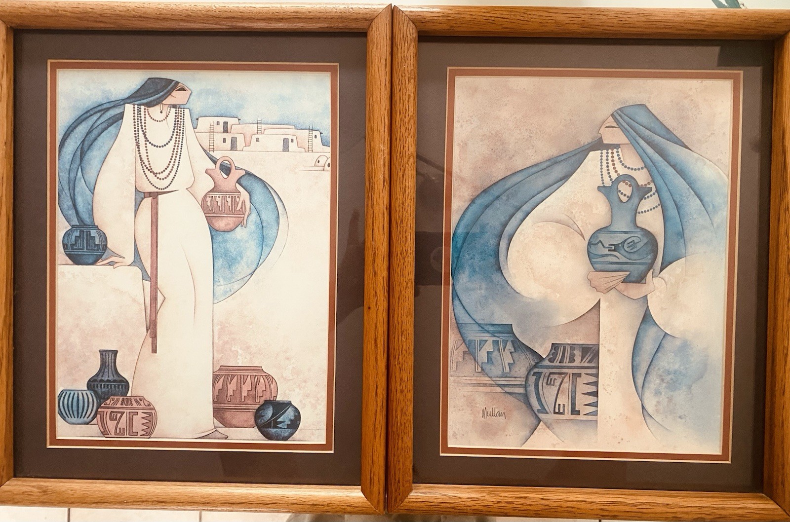 Set of 2 Art Prints By G E Mullan Wedding Vase,Wedding Jar, Navarro SouthEastern