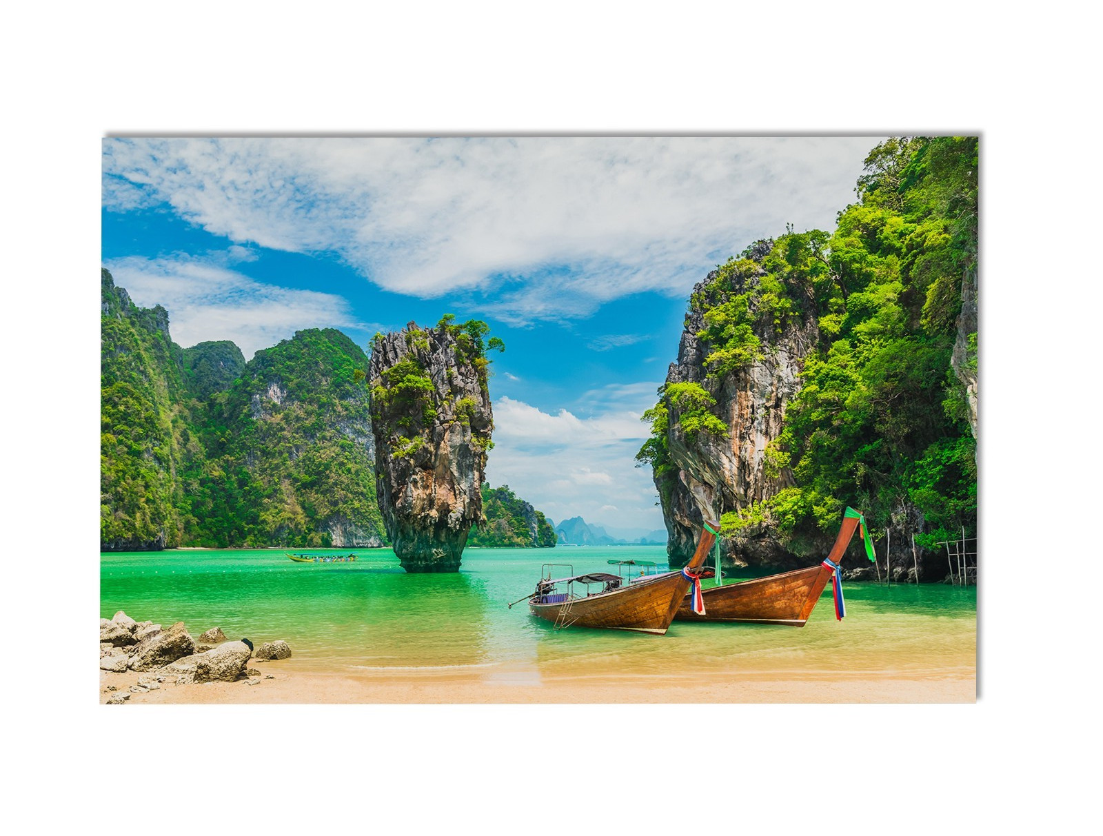 Thailand Long Boat Beach Wall Art – Tropical Seascape Print | Island Paradise