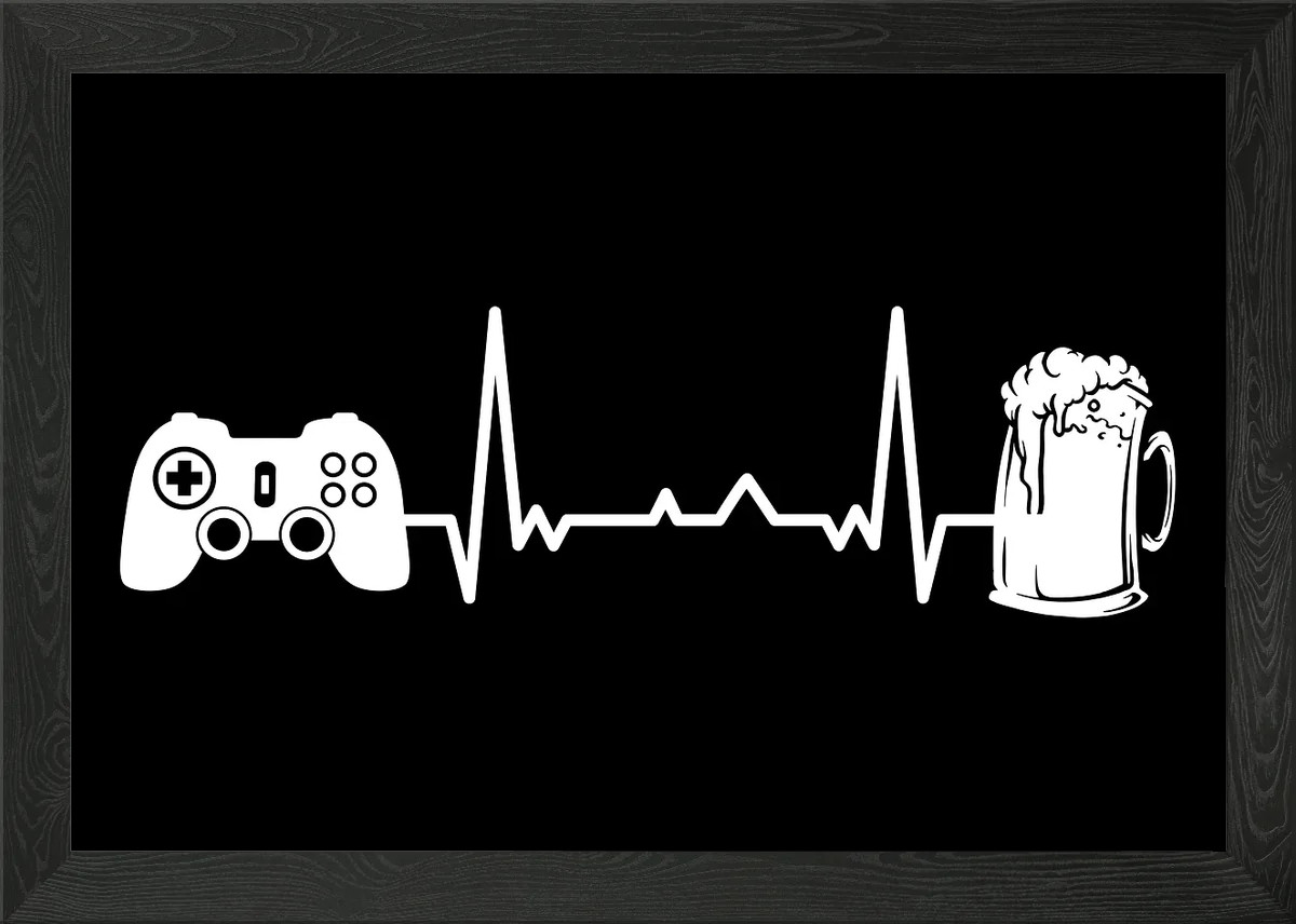 Gaming Video Games Gamer Framed Wall Art Poster Canvas Print Picture