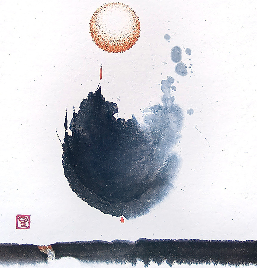 IRENE CHOU Zhou Luyun caligraphy HAND SIGNED ’85 Lufthansa LITHO 周绿云 CHINESE art