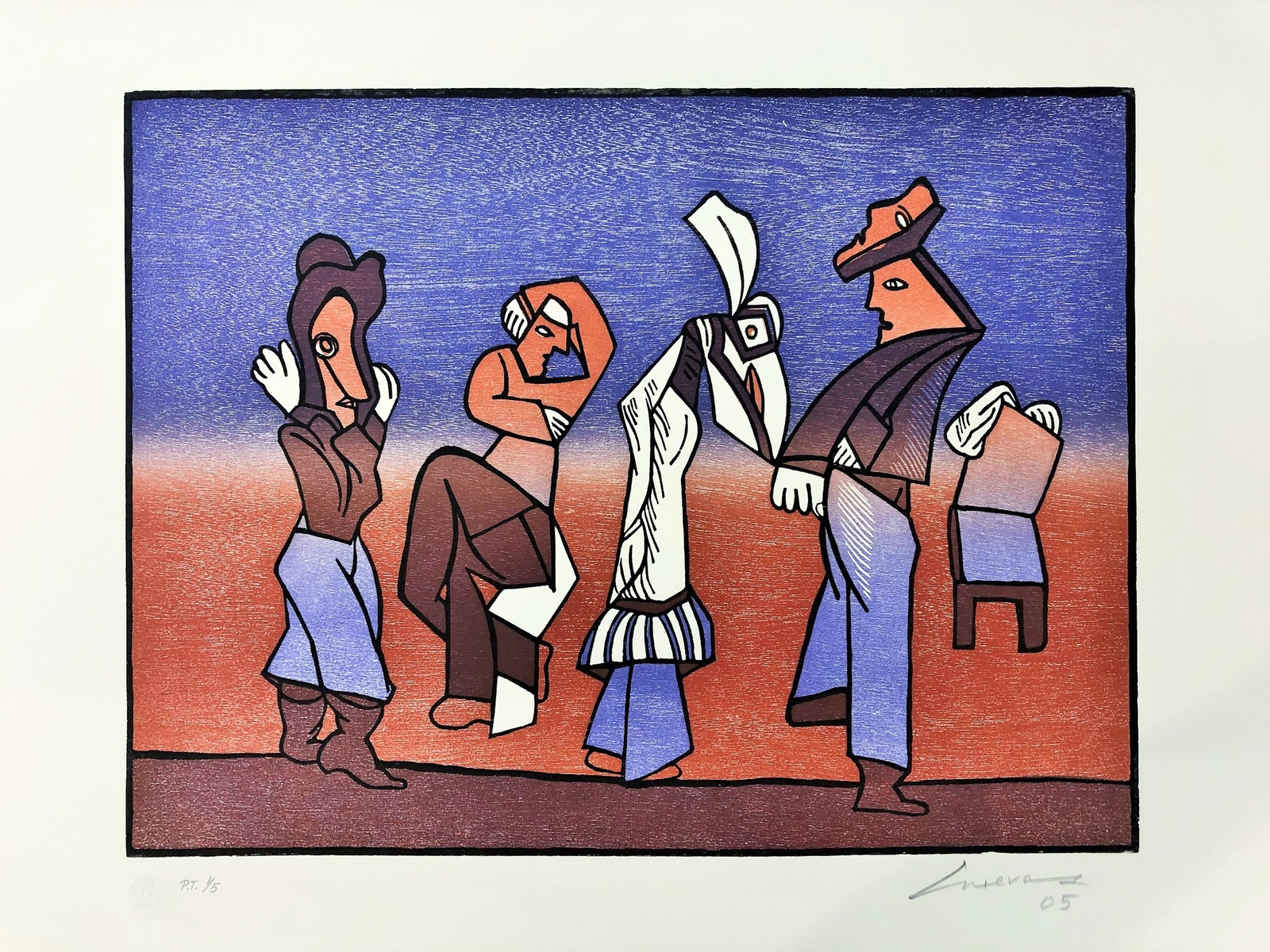 JOSE LUIS CUEVAS Mexican original woodcut signed limited edition art print 16