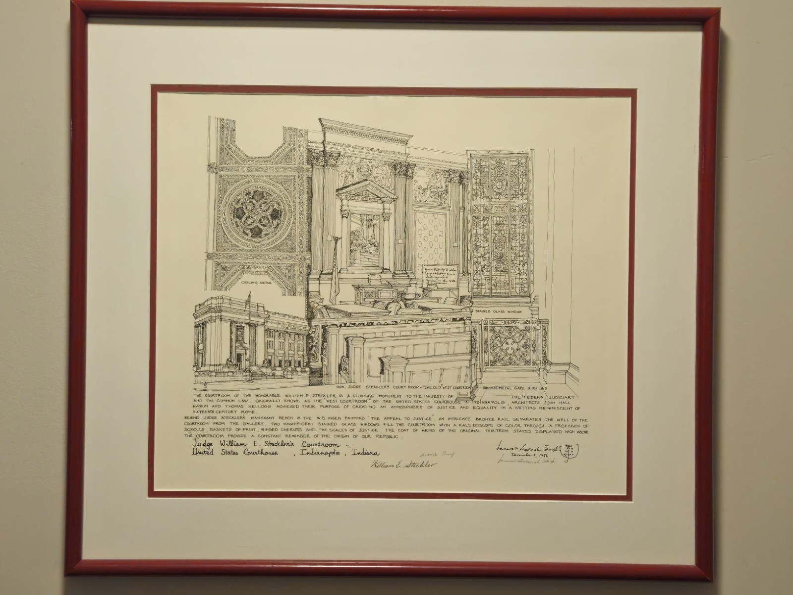 Judge William E. Steckler’s Courtroom, Indianapolis, IN 15″ x 17″ (Artist Proof)