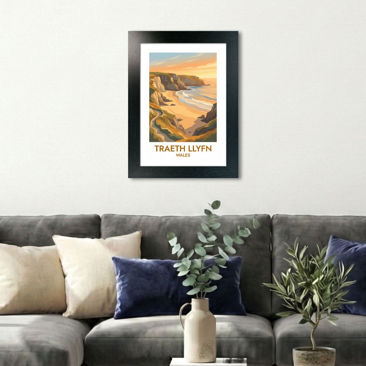 Traeth Llyfn, Wales Travel Poster Giclee Art Print 387-2