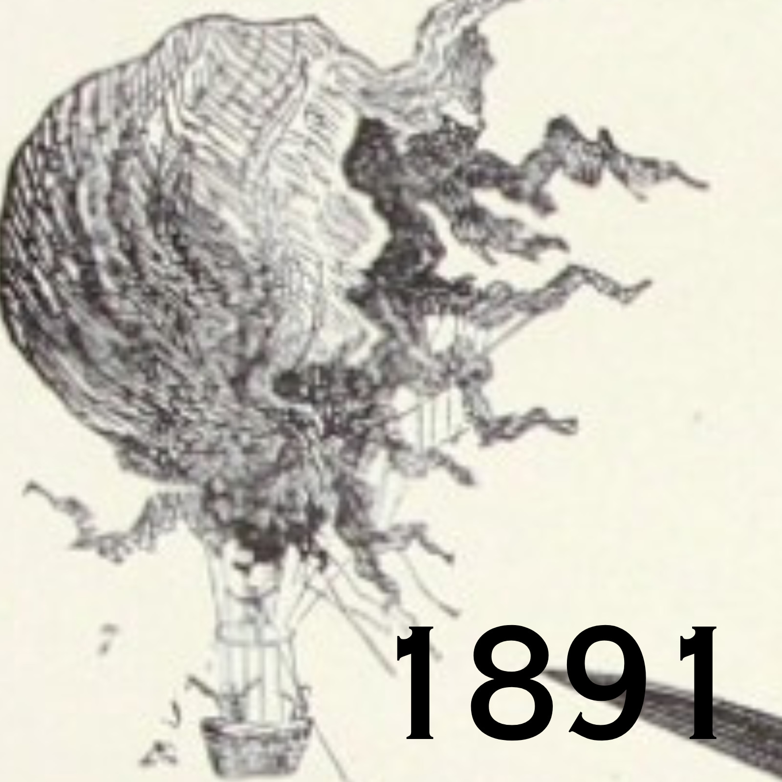 1891 HOT AIR BALLOONS AERONAUT FLYING MACHINES PARACHUTE VICTORIAN ERA PRINT