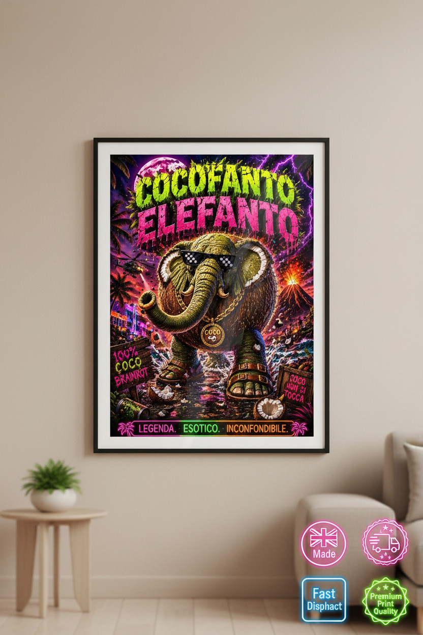 Pick Any 6 Brainrot Posters Neon Meme Wall Art Gaming Room UK Print