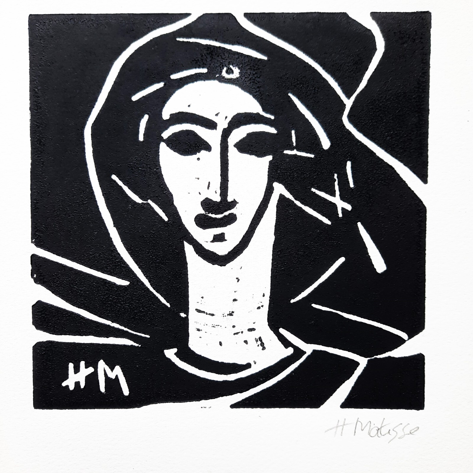 Linocut Matisse signed hand printed c1950 from original block
