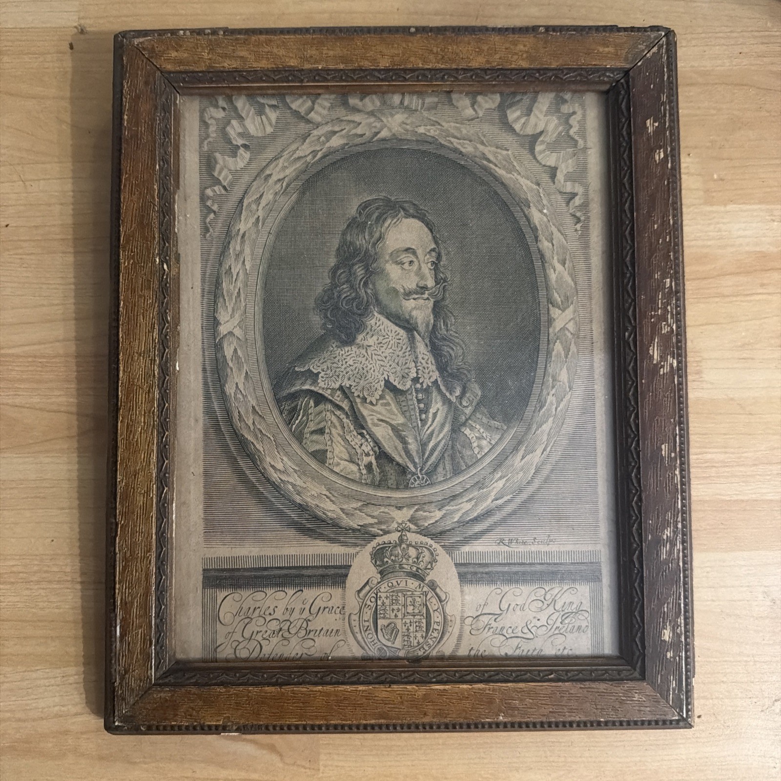 ROBERT WHITE (1645-1703). JAMES HAMILTON, 1ST DUKE OF HAMILTON, Framed Print