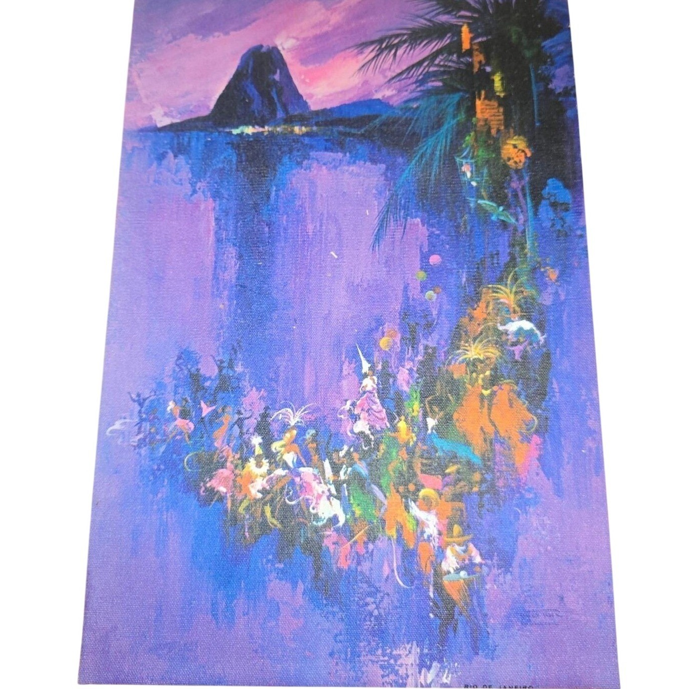 Rio De Janeiro, Brazil purple painting poster print abstract art 16×11 placemat