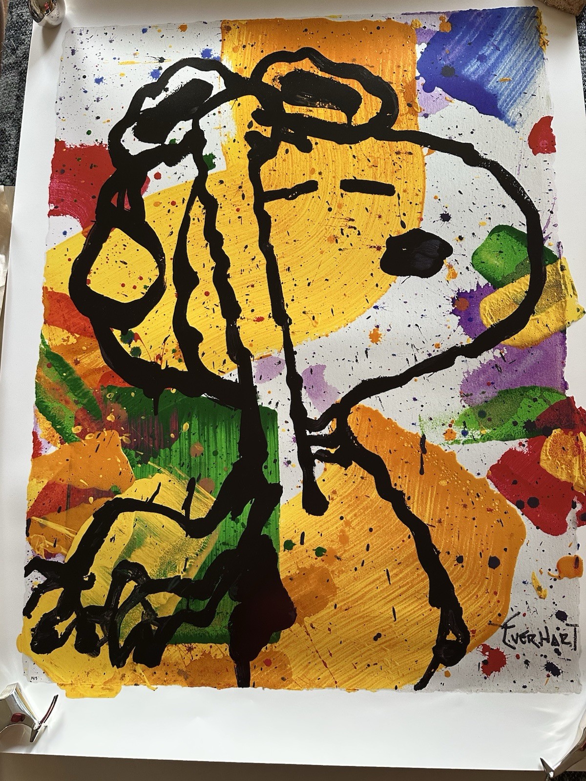 Tom Everhart Salute Snoopy Dog Peanuts Collectible Lithograph Plate Signed Art