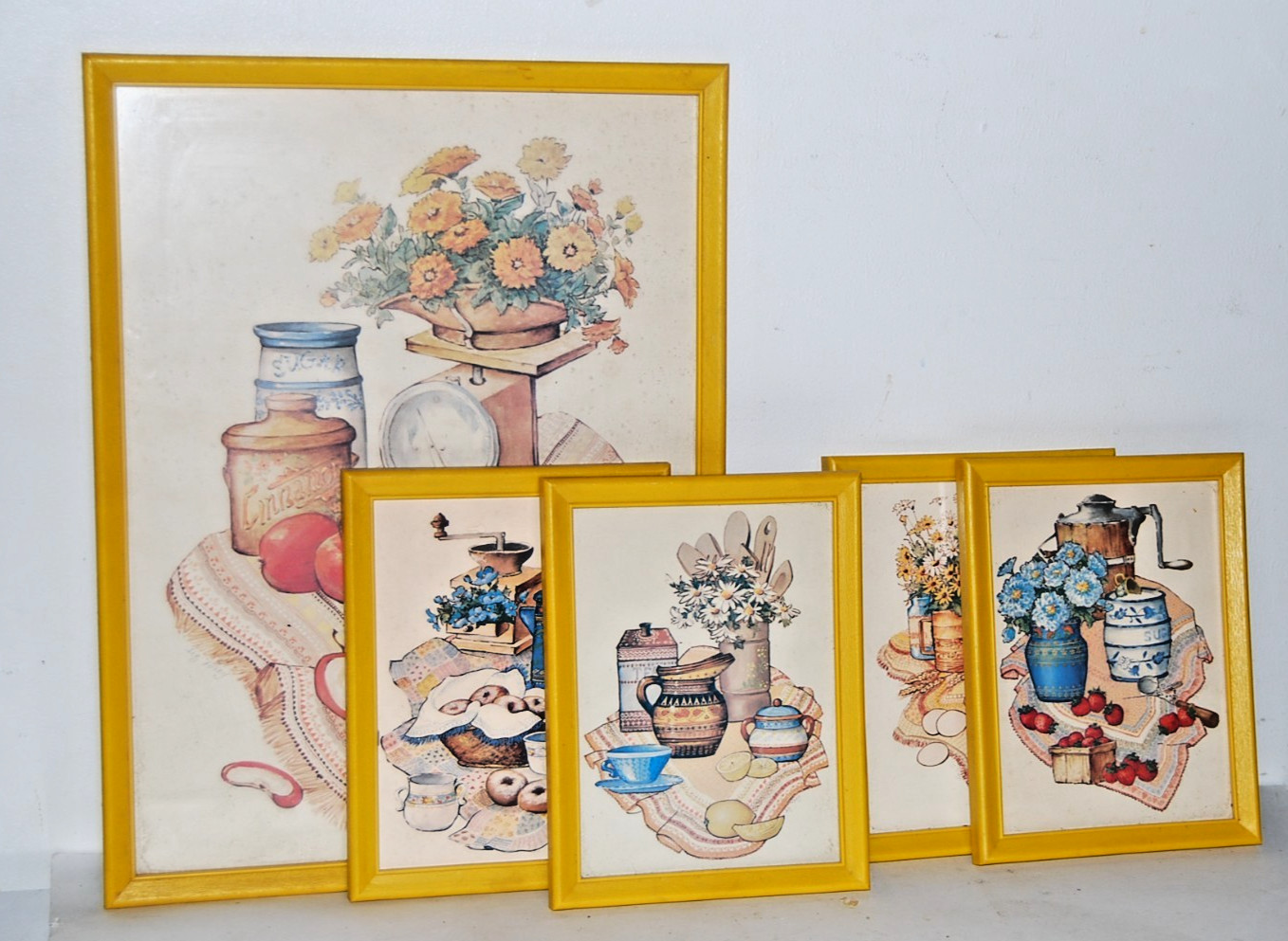 Vintage 1970s Set Scafa Tornabene Litho Kitchen Wall Hanging Prints Home Decor