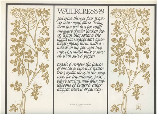 Alice Waters David Lance Goines Recipe Print Watercress Soup