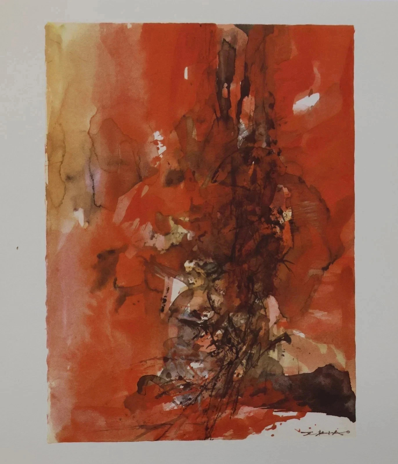 Zao Wou-Ki: The Volcano, Signed Engraving, 1966 #Chinese Art