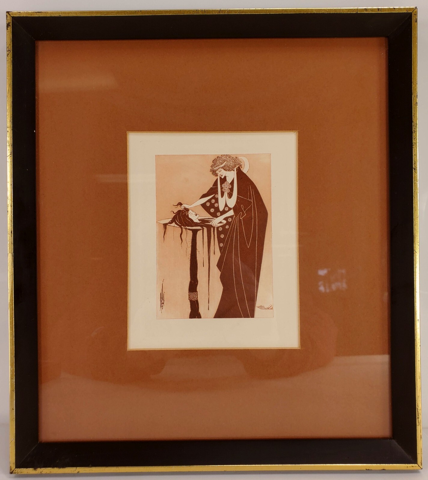 Antique 1906 Aubrey Beardsley Bookplate Engraving “THE DANCER’S REWARD” SALOME’