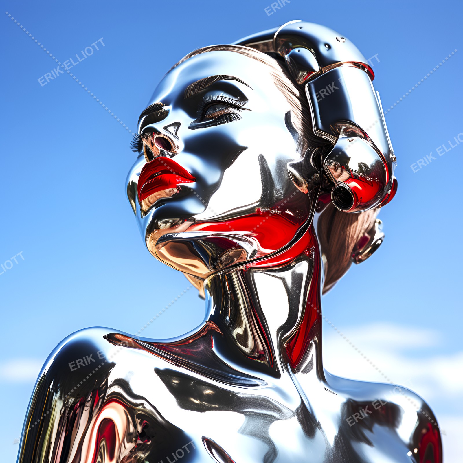 8×8 Fine Art Photo Print Modern Chrome Woman Artwork Sci Fi Photograph #1031