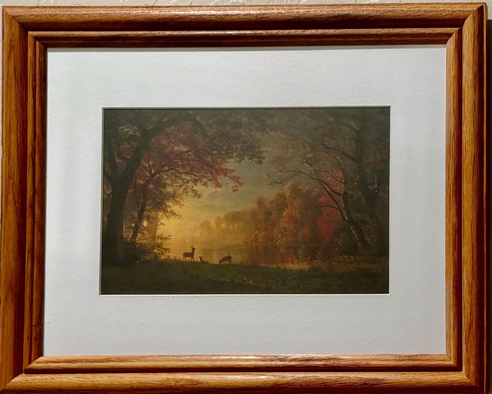 Indian Sunset: Deer by a Lake Albert Bierstadt