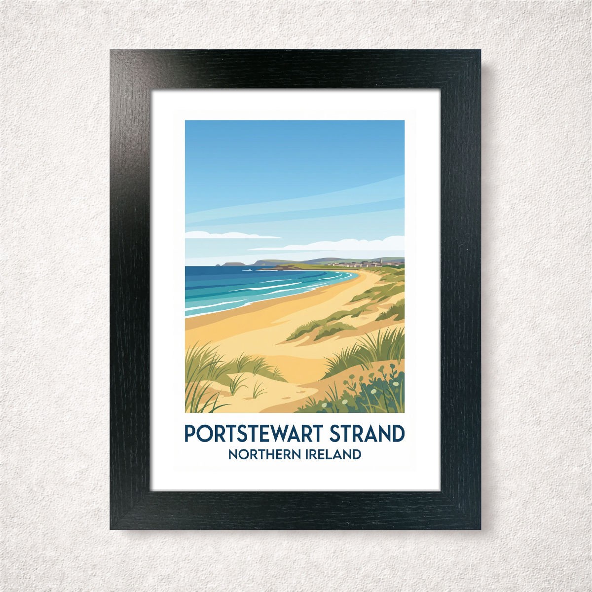Portstewart Strand, Northern Ireland Travel Poster Art Print