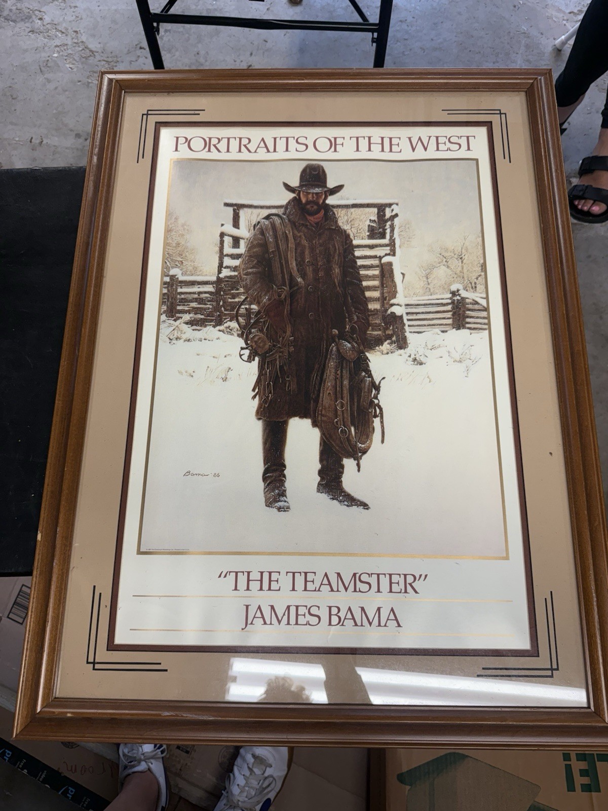 Rare James Bama “The Teamster” Portraits of the West Framed Signed Print 24×32