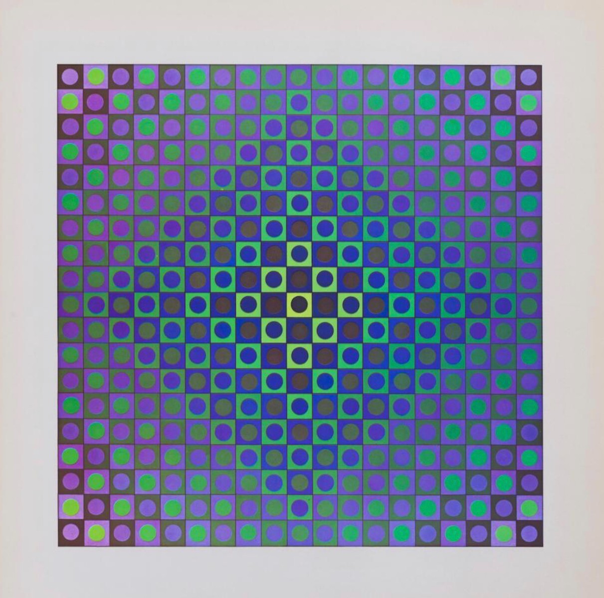 VICTOR VASARELY. Color screen printing. Op art