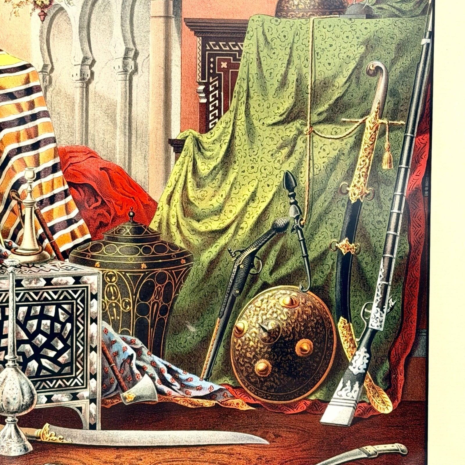 Centennial Expo Home Art Print 15×19.5 Lithograph Antique Multicolor Tunis Arms