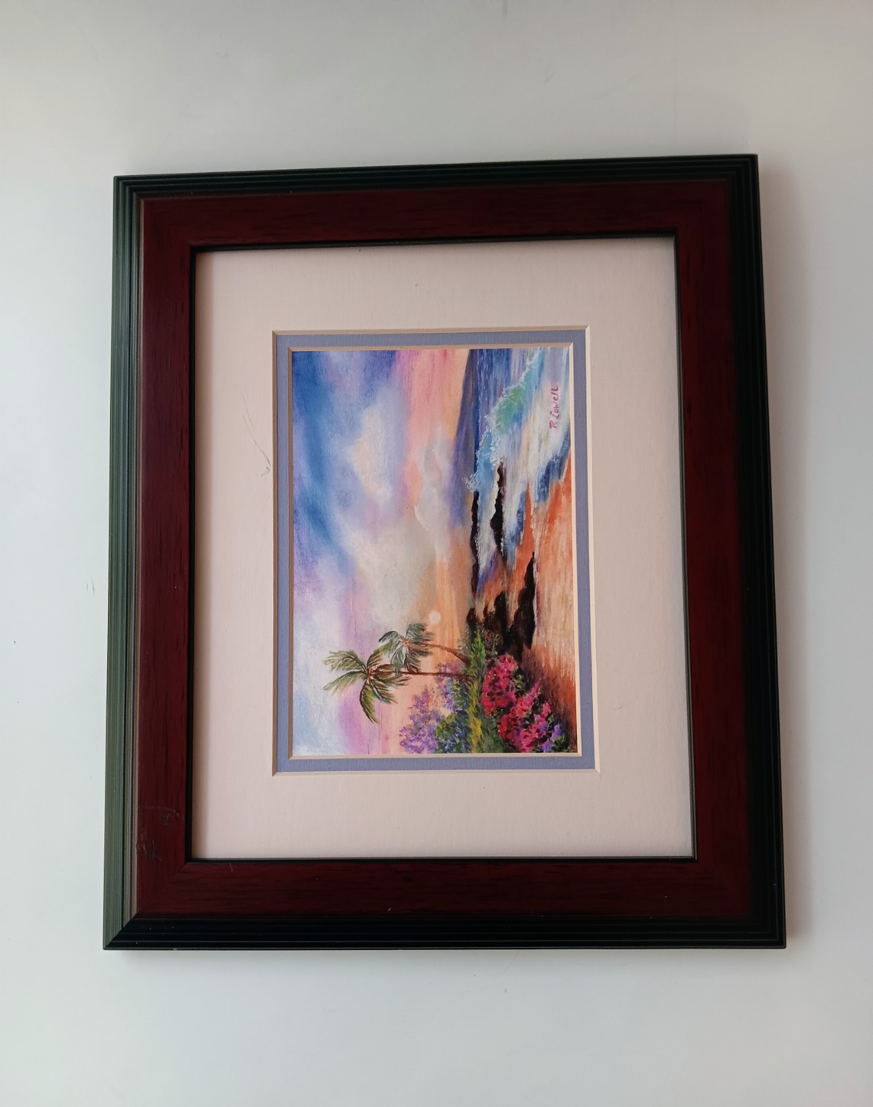 Rebecca Lowell “Maui” Hand Signed Small Color Lithograph Print 4.5×6.75 Frame11″